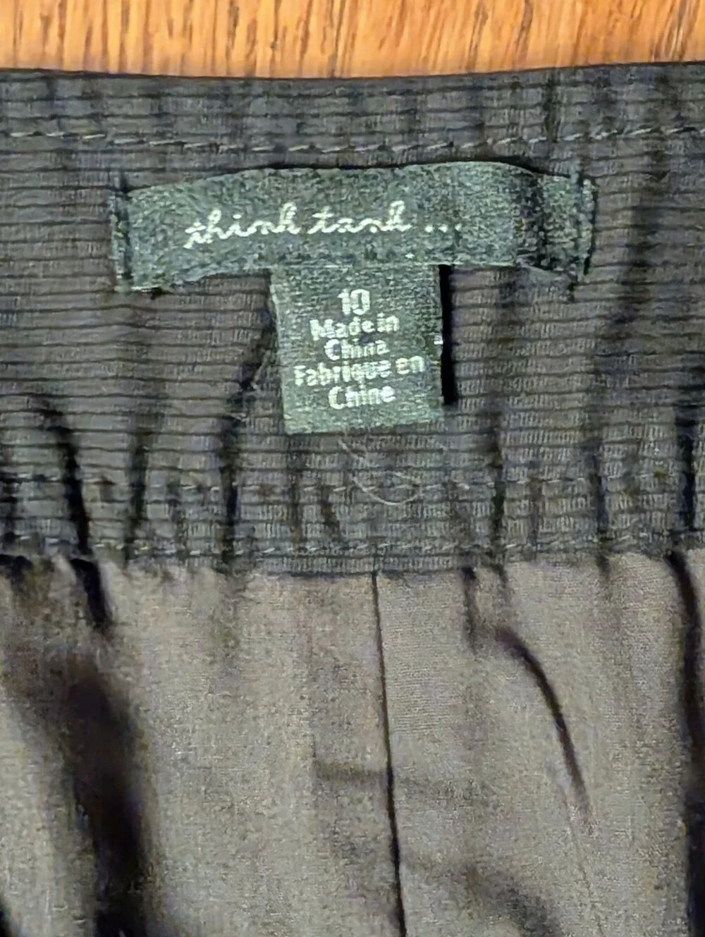 Think Tank 2008 Side-Tab Black Cotton Stretch Straight Cargo Midi Skirt Size 10